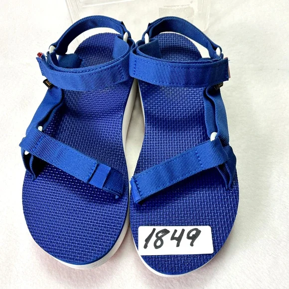 Teva Universal Platform Sandals Women 10 Blue Walking Trail Adjustable Straps - Picture 13 of 13
